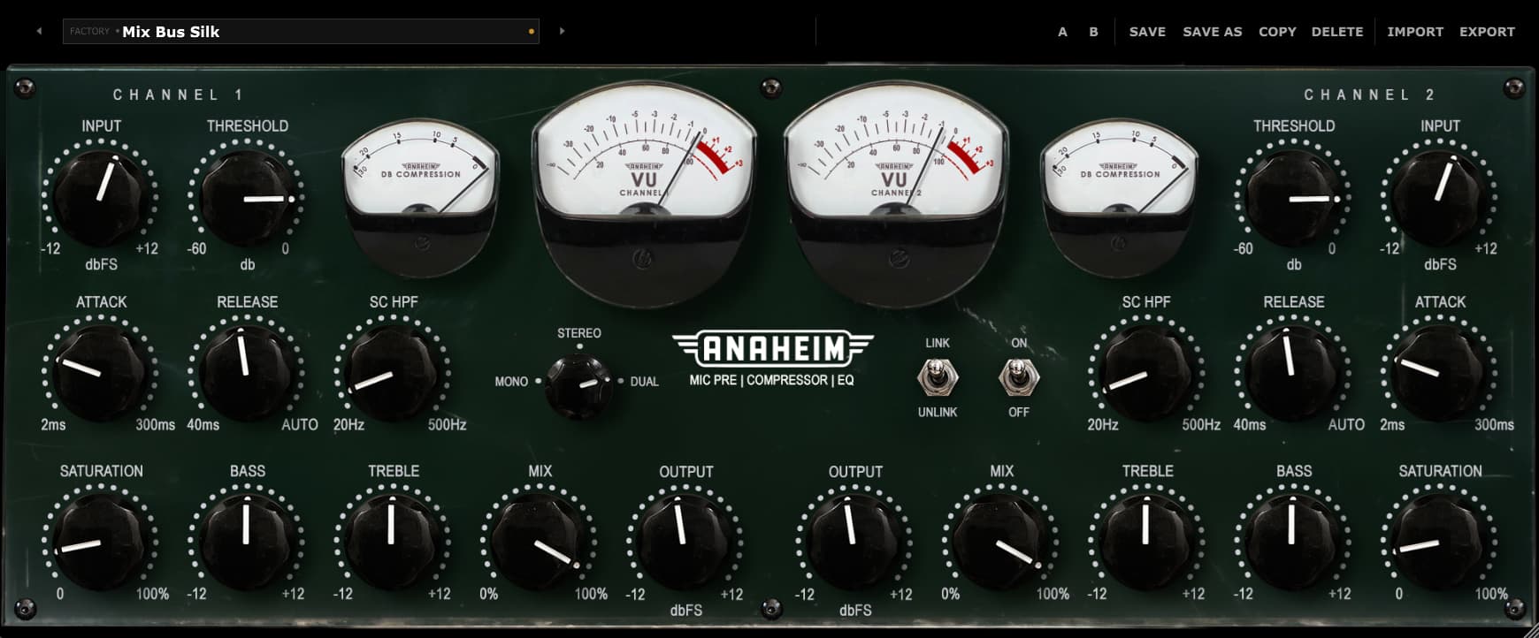 Anaheim VST3 - Dual-Channel Tube Mic Pre and Compressor Interface