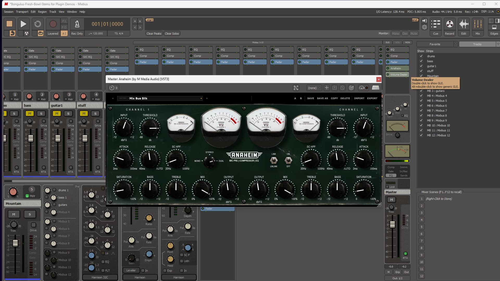 Anaheim factory presets in session