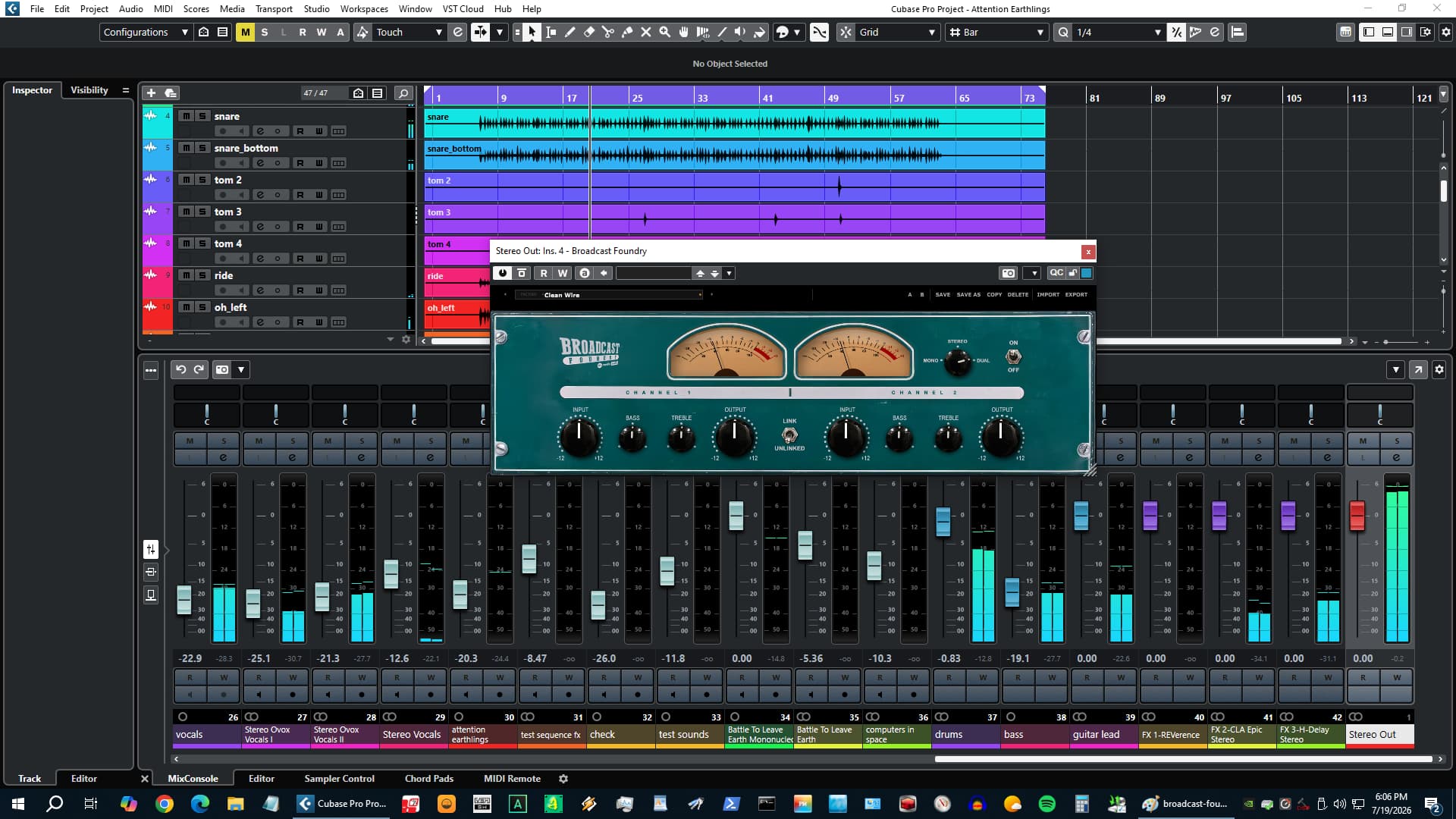 Broadcast Foundry presets in session