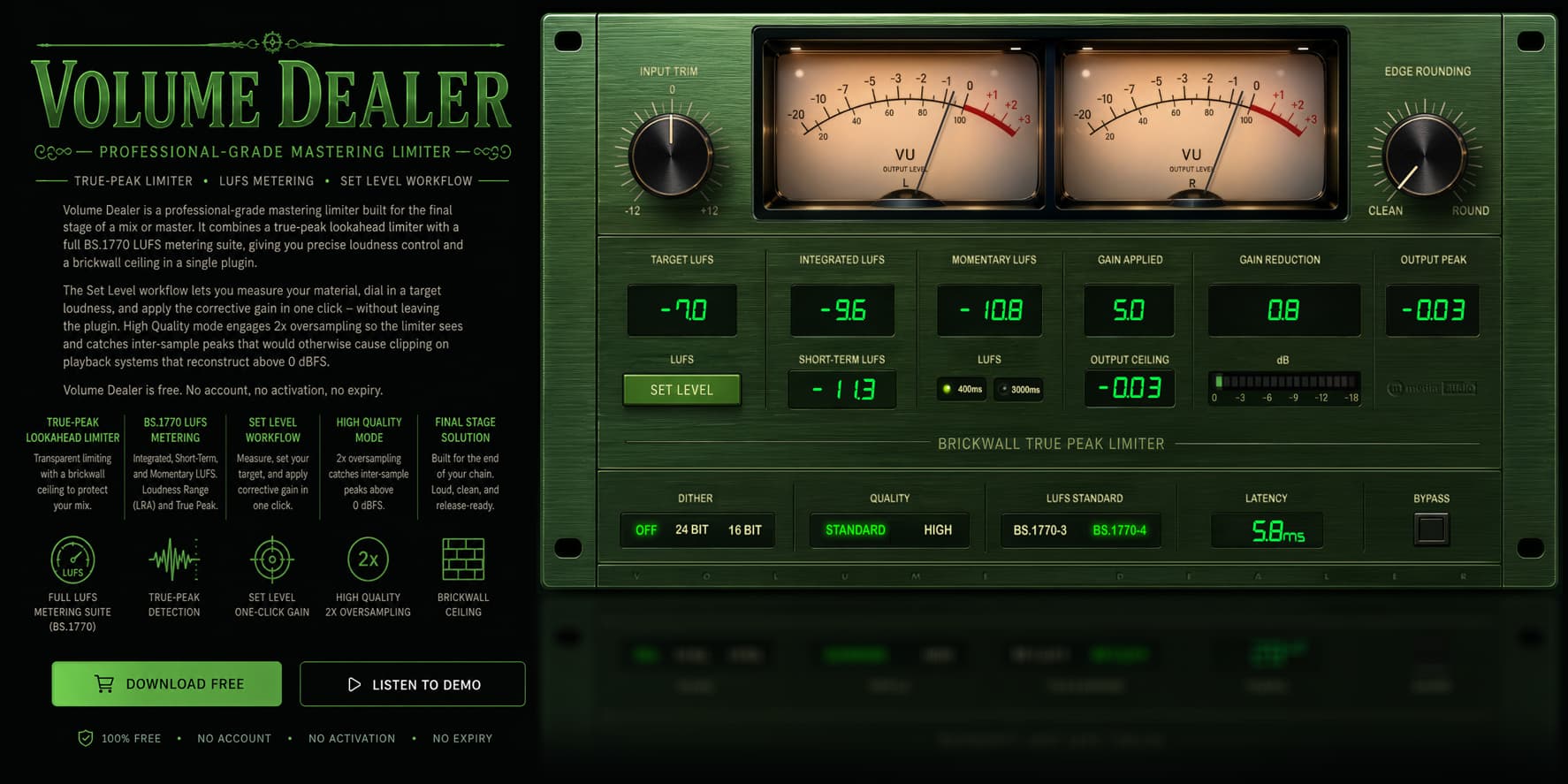Volume Dealer - True-Peak Mastering Limiter VST3