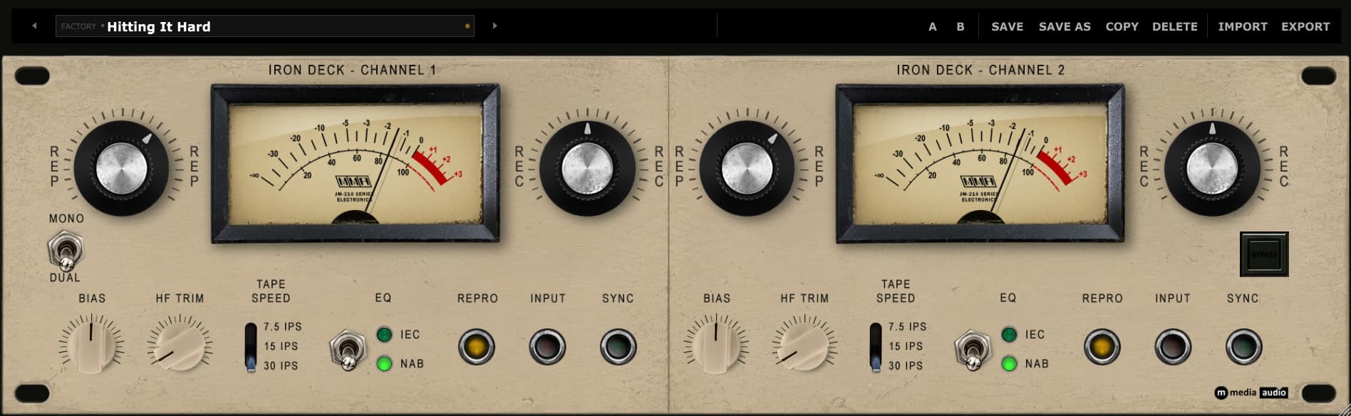 Iron Deck VST3 - Dual-Channel Tape Machine Strip