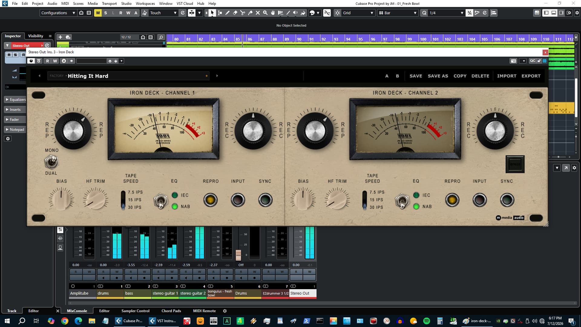 Iron Deck REPRO INPUT SYNC mode buttons