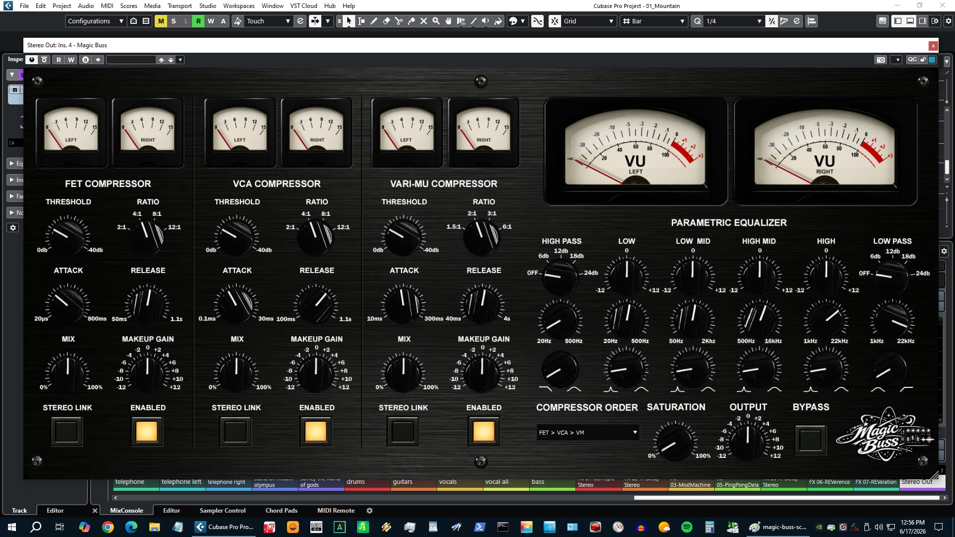 Magic Buss FET VCA Vari-Mu compressor stages