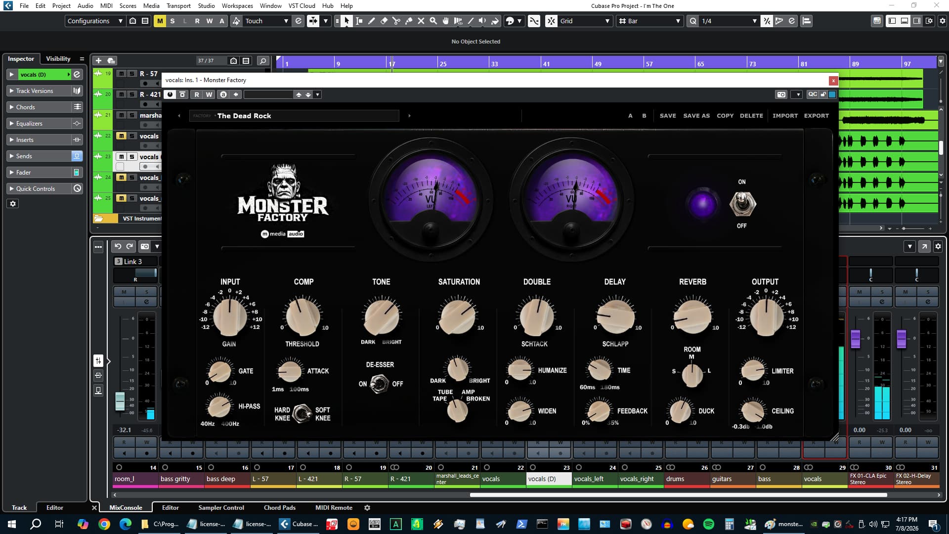 Monster Factory VST3 - Channel Strip Interface