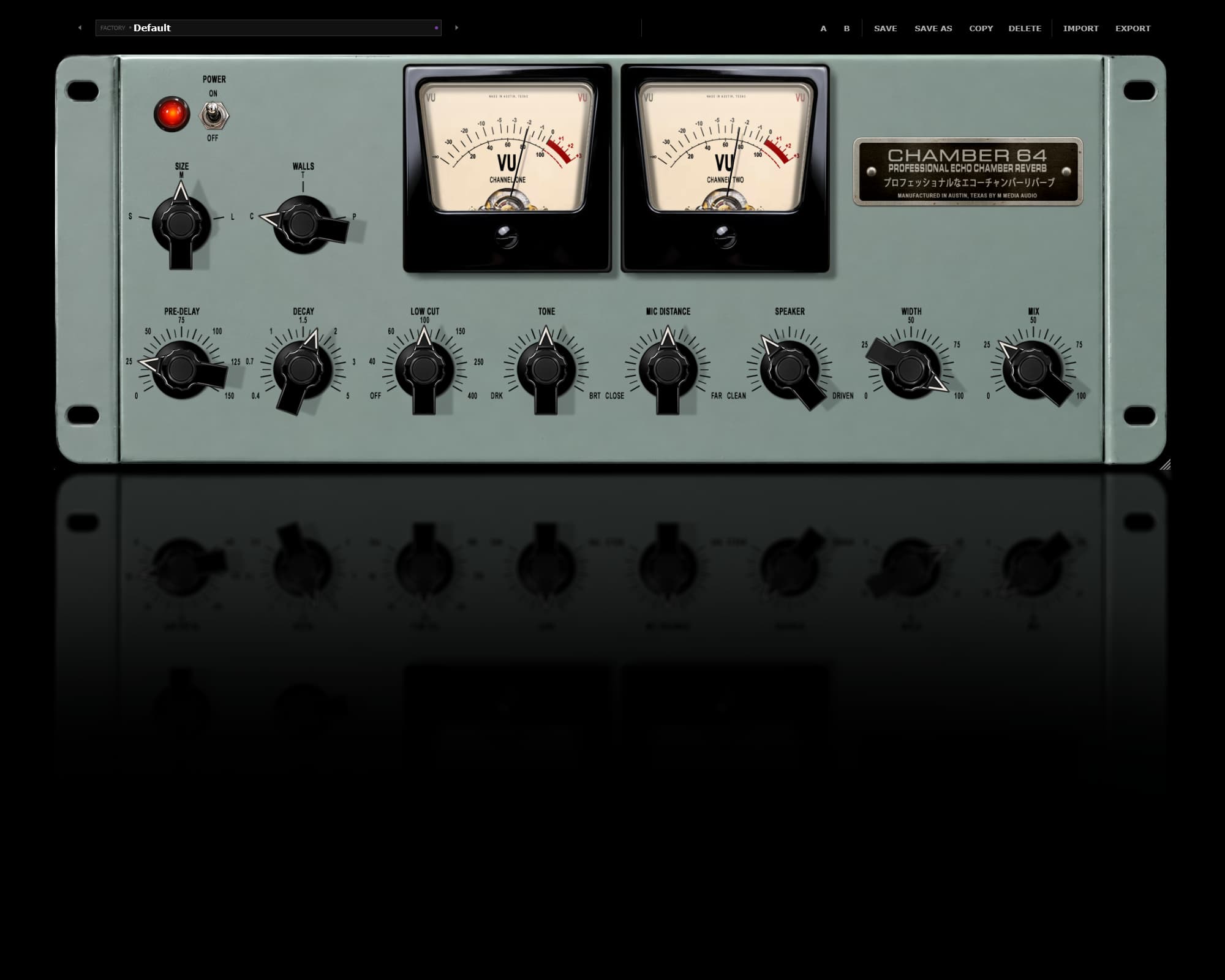 Chamber 64 Speaker and Mic Distance controls