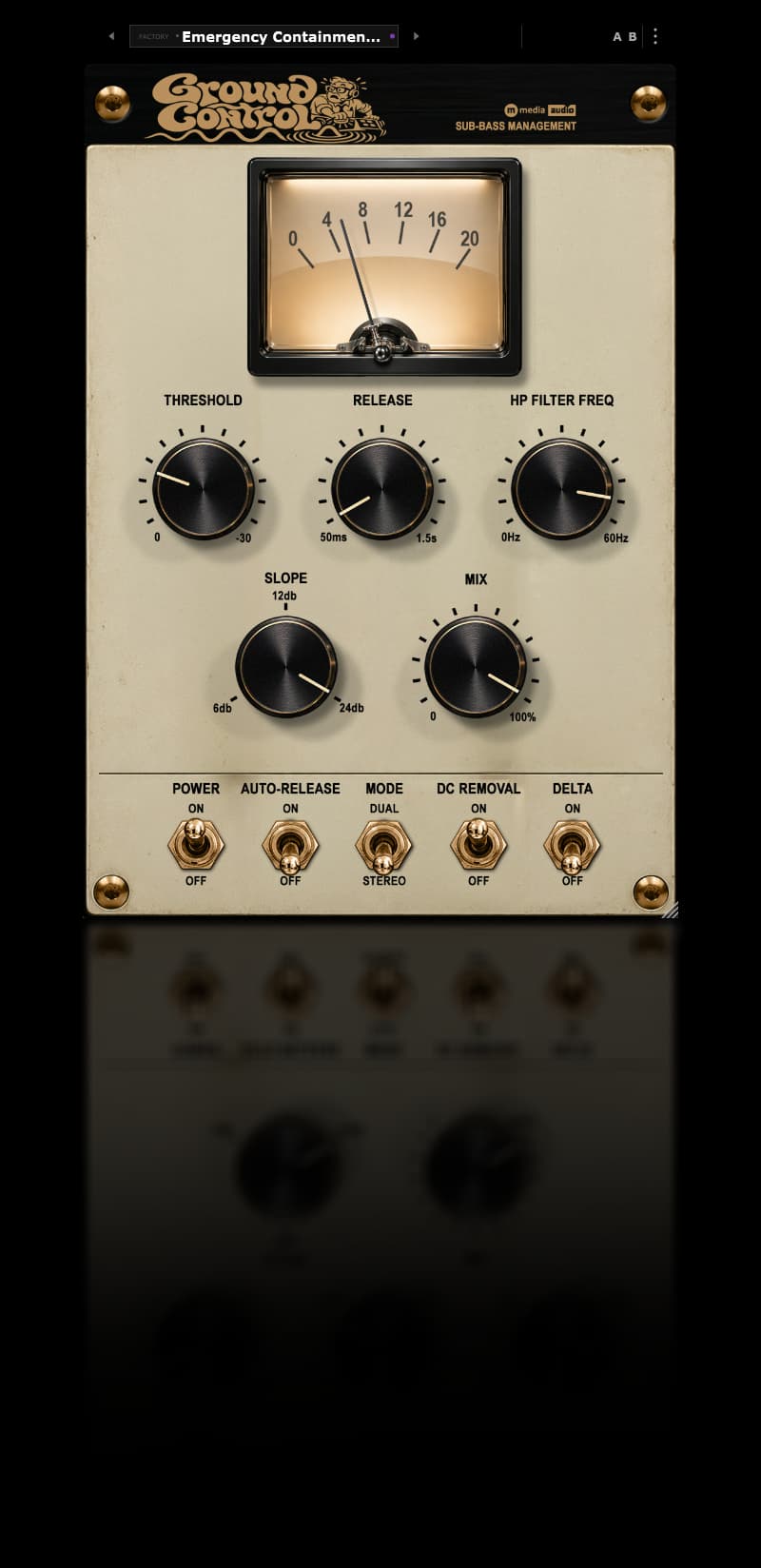 Ground Control Threshold, Release and Mix controls