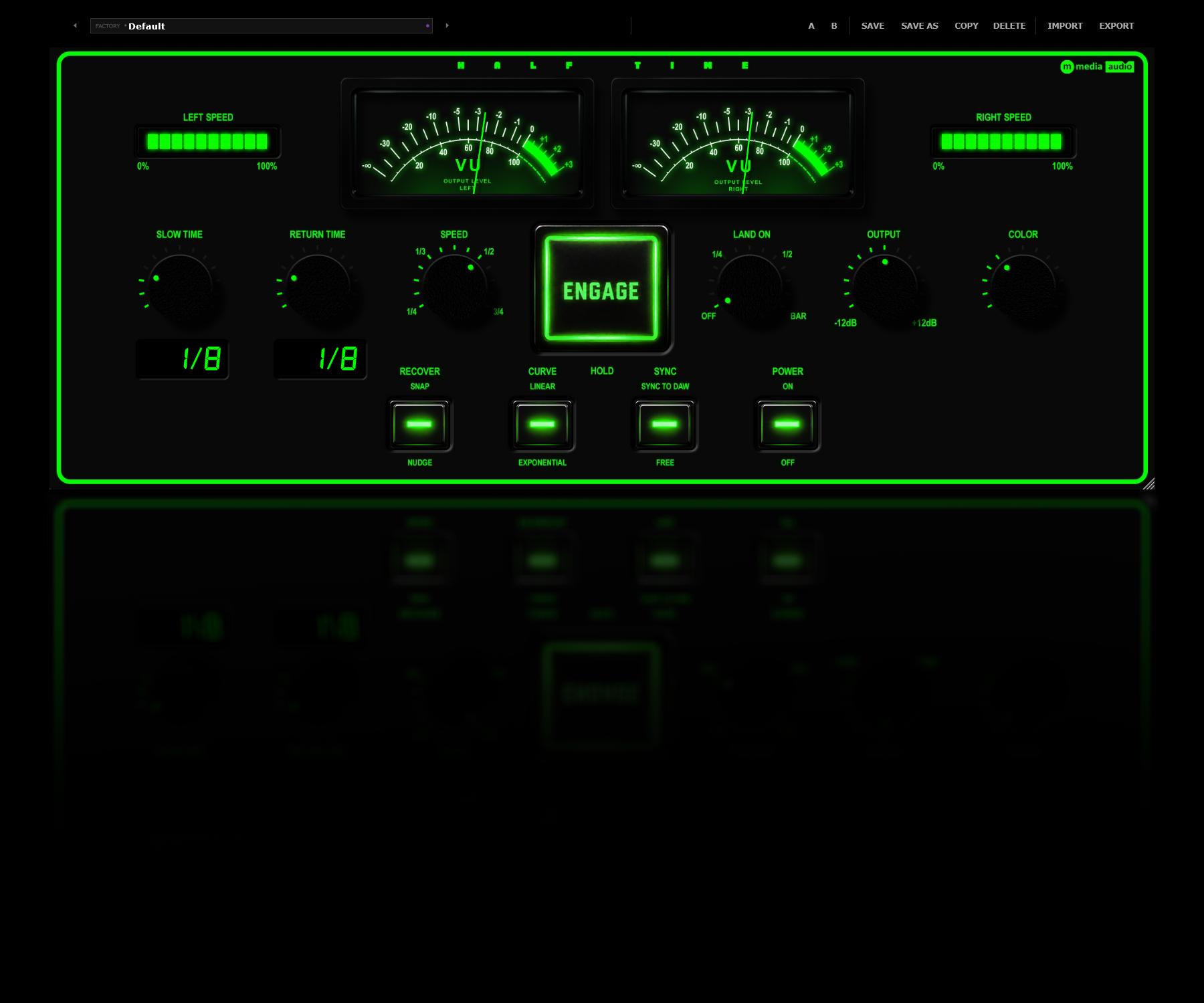 Half Time slow down effect faceplate