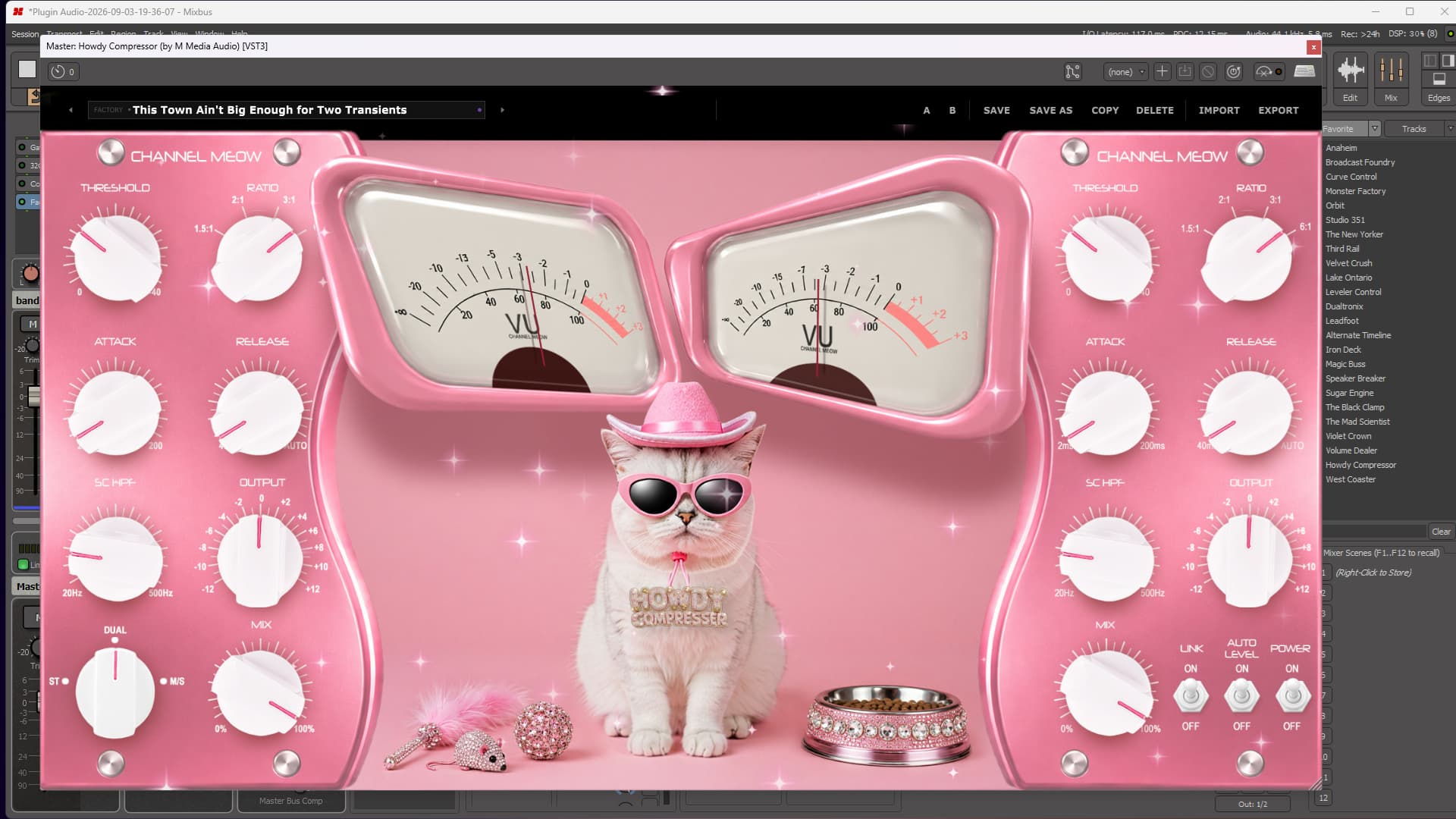 Howdy Compressor factory presets in session