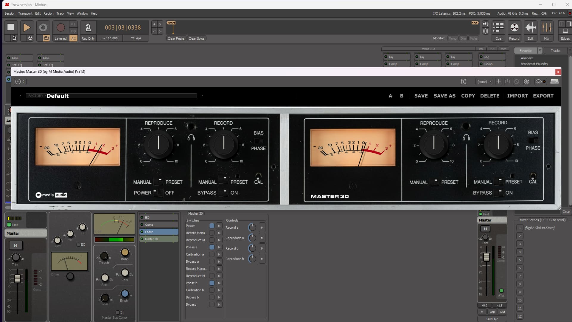 Master 30 loaded on a mix bus