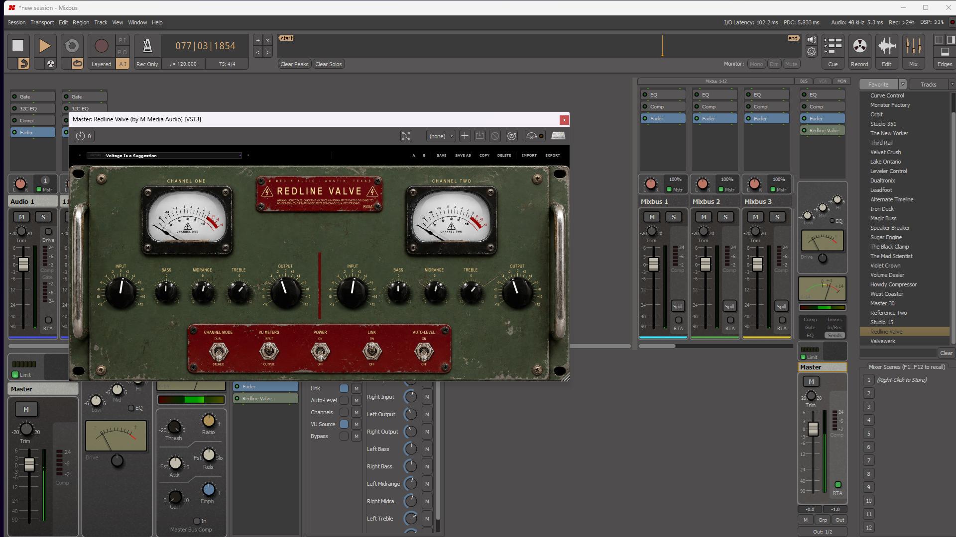 Redline Valve Power, Link, Auto-Level, and Dual-Stereo controls