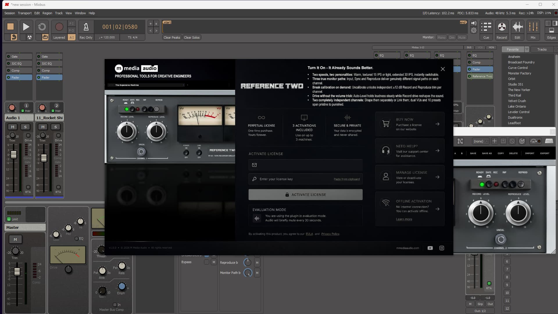 Reference Two factory presets