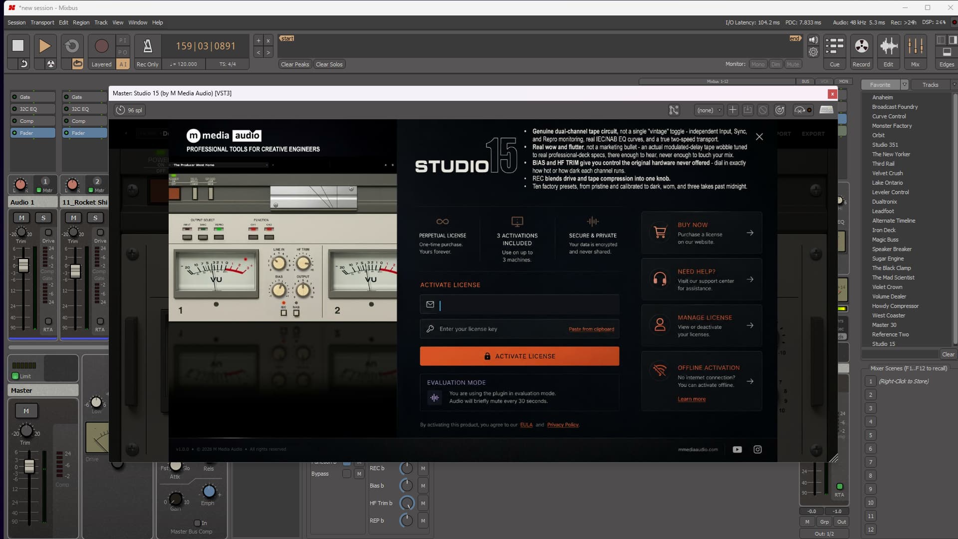 Studio 15 factory presets