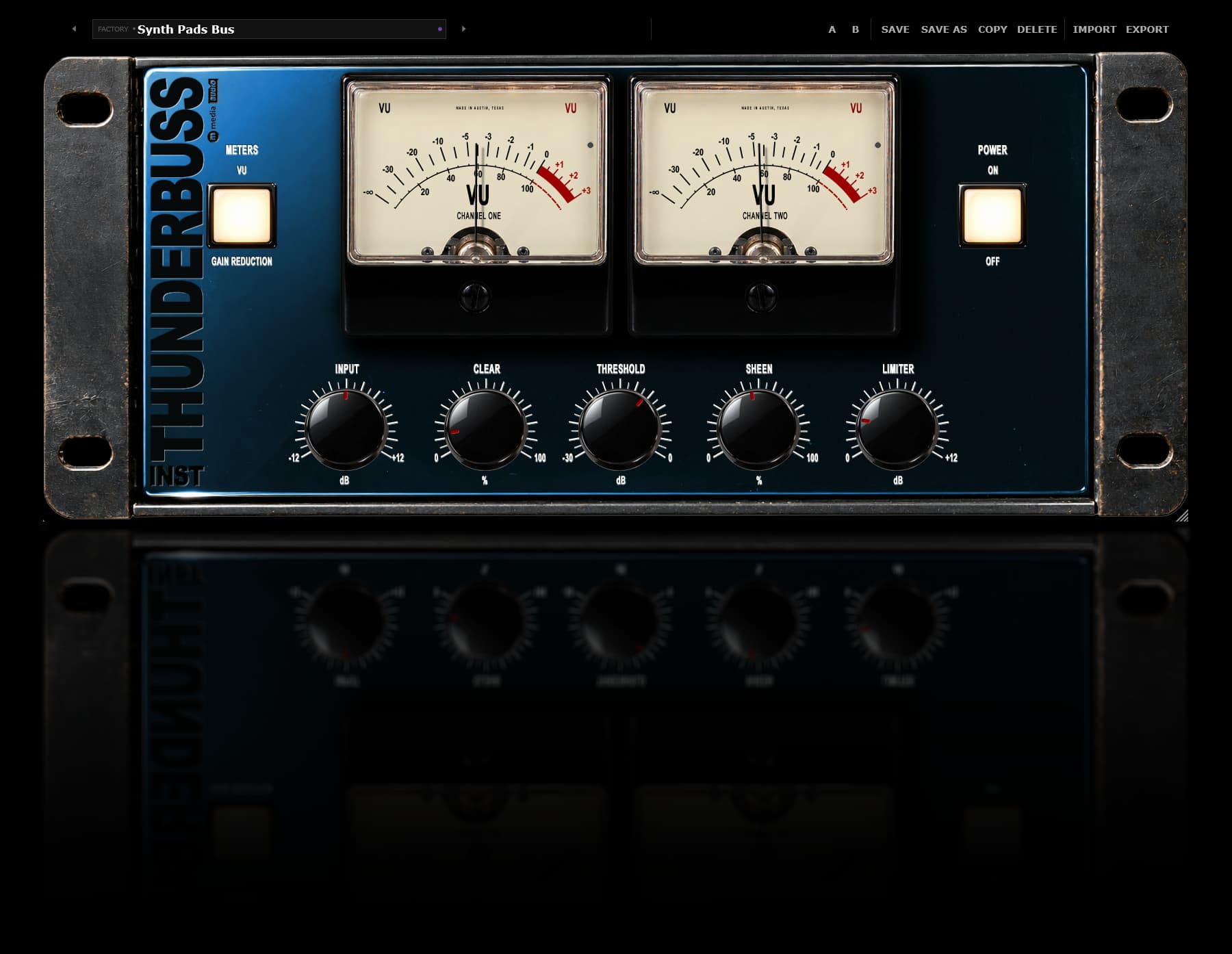 Thunderbuss Instruments VU meters and Meter switch