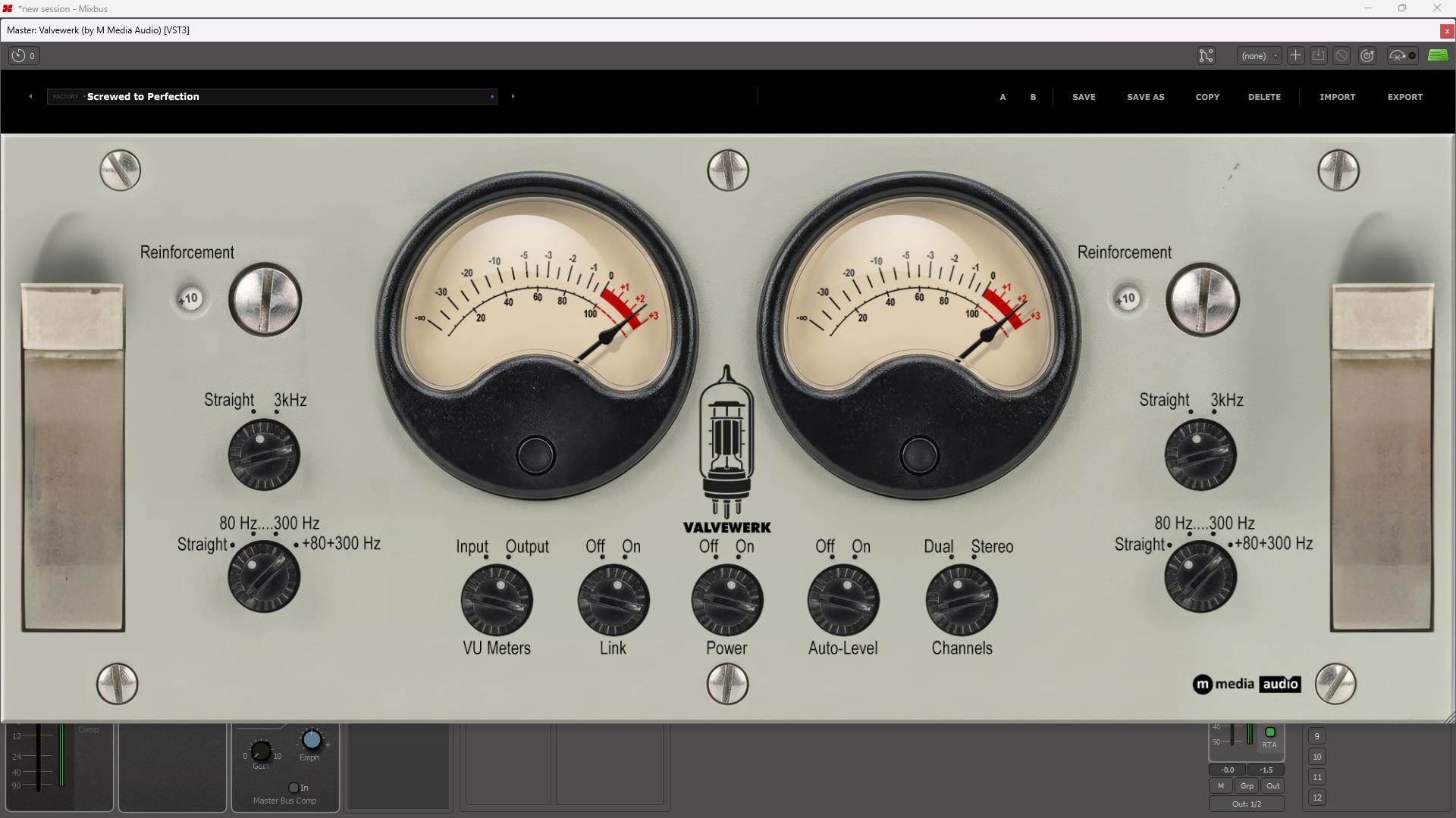 Valvewerk Auto-Level and VU metering