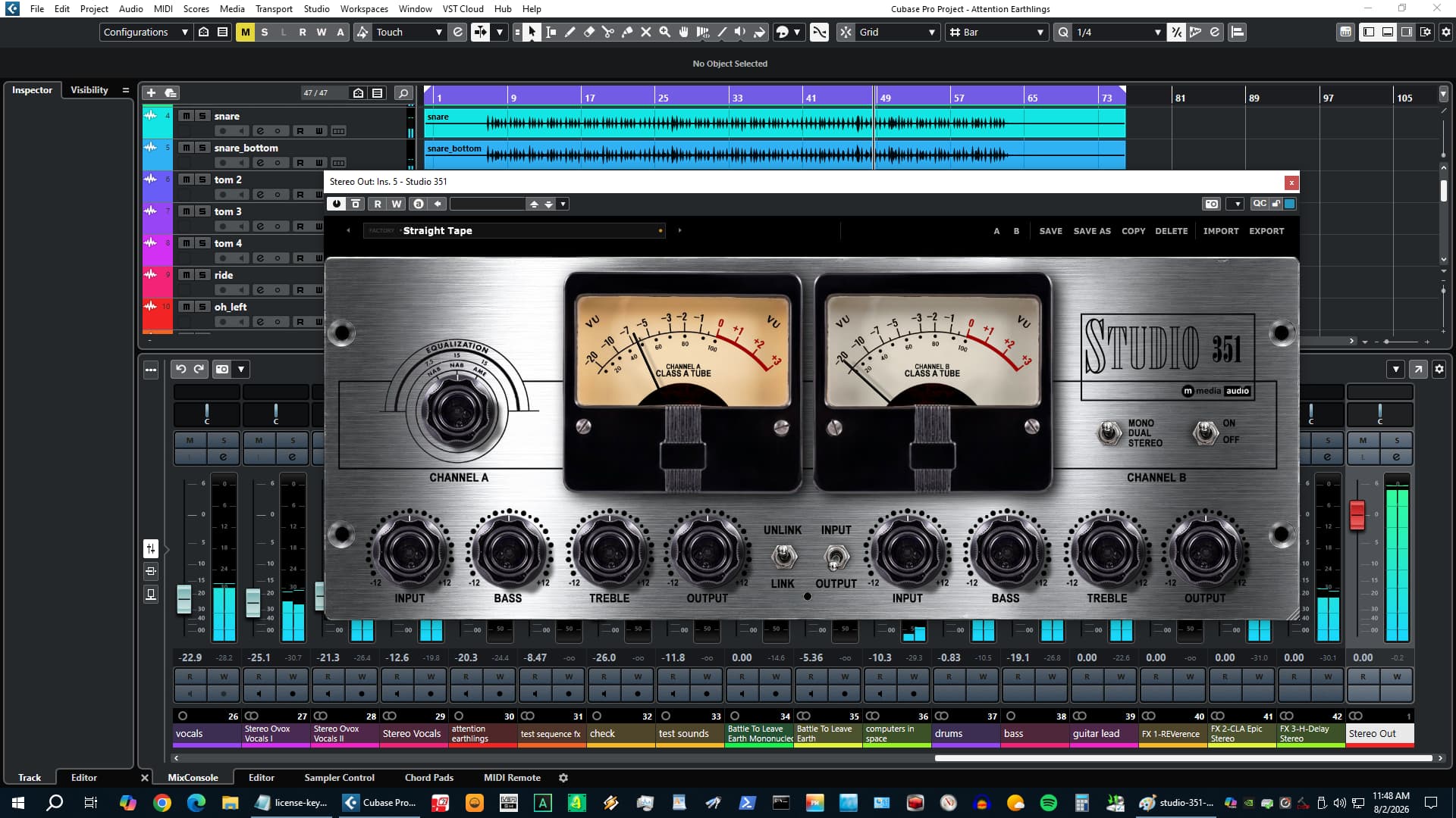 Studio 351 presets in session