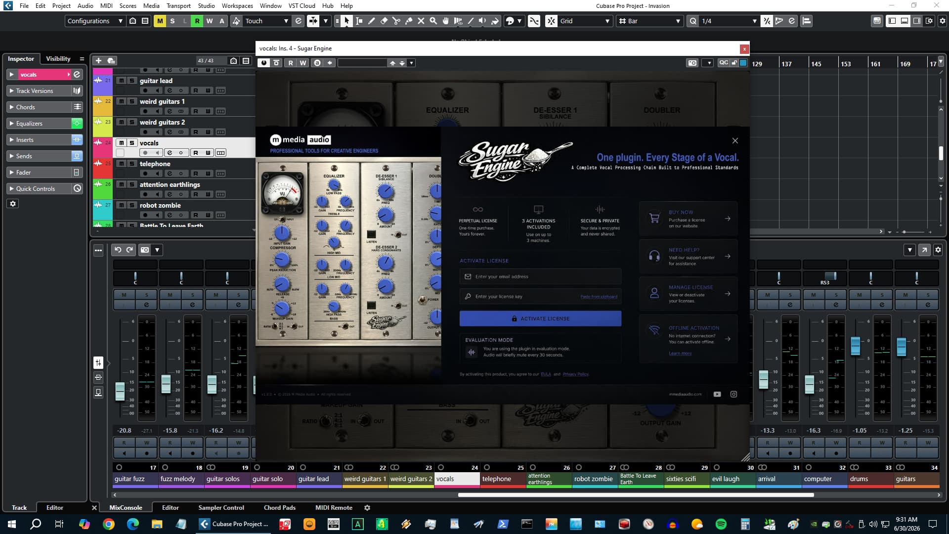 Sugar Engine full plugin view