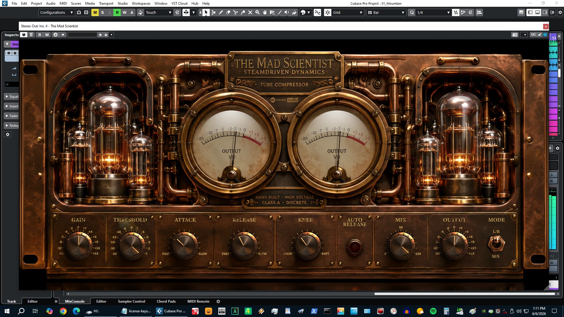 The Mad Scientist VST3 - Parallel RMS Compressor Interface