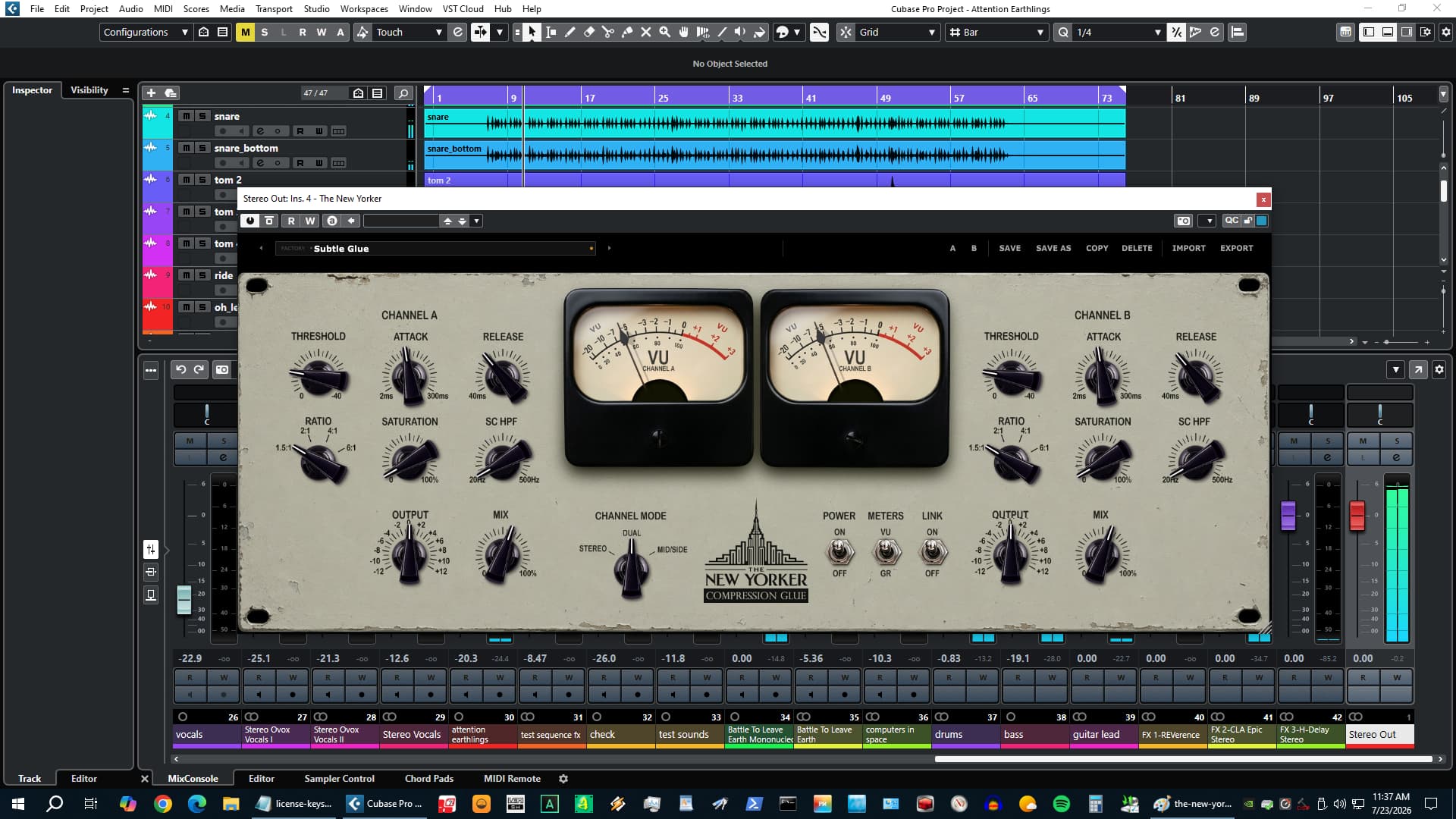 The New Yorker channel mode selector - Stereo, Dual, Mid-Side
