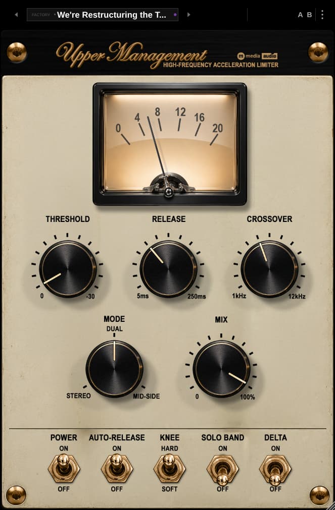 Upper Management VST3 - High-Frequency Acceleration Limiter