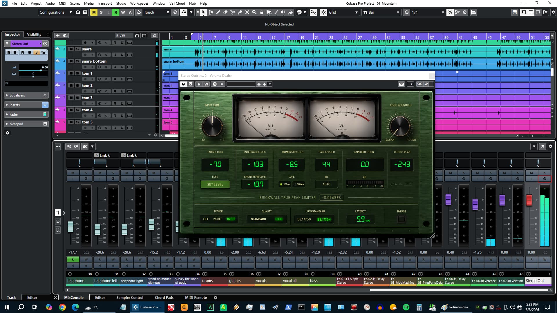 Volume Dealer controls - dither, edge rounding, VU meters