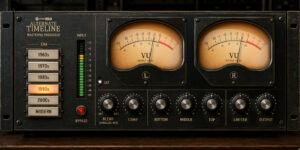 Alternate Timeline is an era mastering processor for Windows VST3 that lets a mix borrow the tonal balance, dynamics, width, and saturation behavior of classic recording decades without turning into a nostalgia machine.